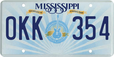 MS license plate OKK354