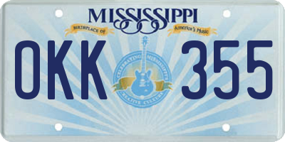 MS license plate OKK355