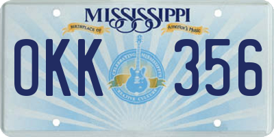 MS license plate OKK356