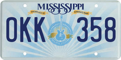 MS license plate OKK358