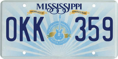 MS license plate OKK359