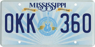 MS license plate OKK360