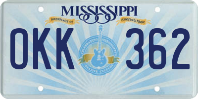 MS license plate OKK362