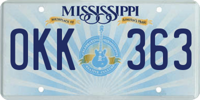 MS license plate OKK363