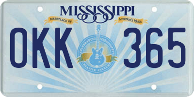 MS license plate OKK365
