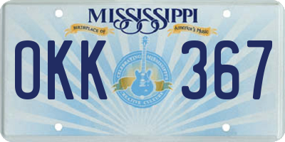 MS license plate OKK367