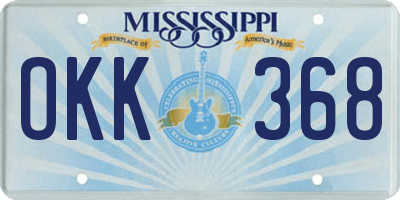 MS license plate OKK368
