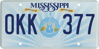 MS license plate OKK377