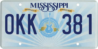 MS license plate OKK381