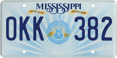 MS license plate OKK382