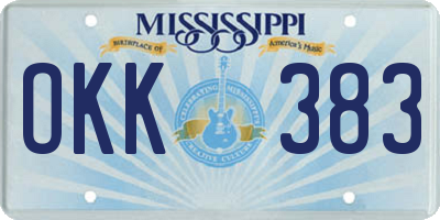 MS license plate OKK383