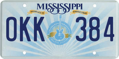 MS license plate OKK384