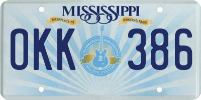 MS license plate OKK386