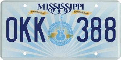 MS license plate OKK388