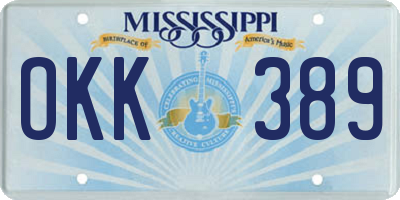 MS license plate OKK389