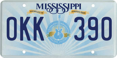 MS license plate OKK390