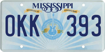 MS license plate OKK393