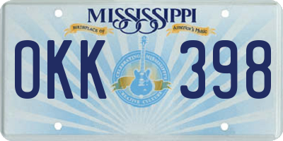 MS license plate OKK398