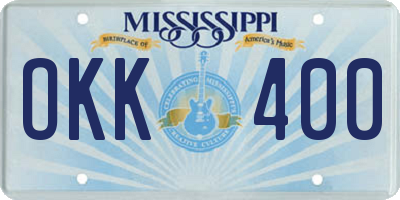 MS license plate OKK400