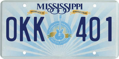 MS license plate OKK401