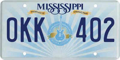 MS license plate OKK402