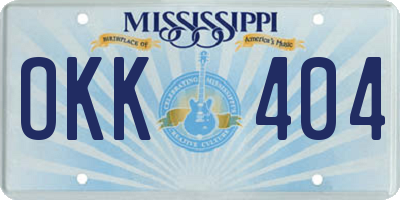 MS license plate OKK404