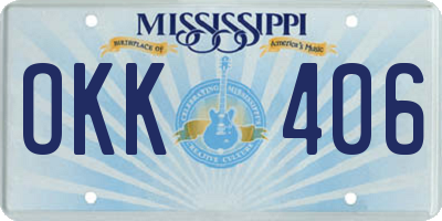 MS license plate OKK406