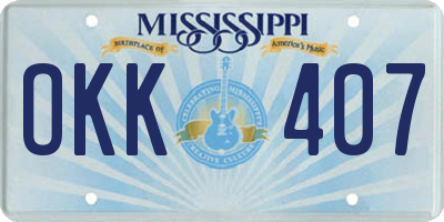 MS license plate OKK407
