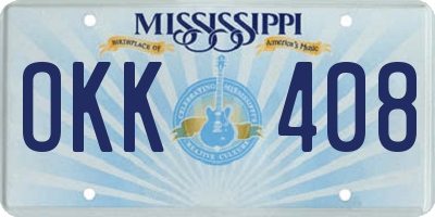 MS license plate OKK408