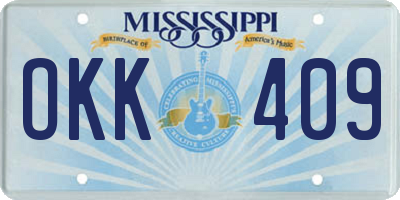 MS license plate OKK409