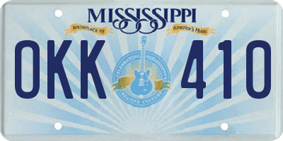 MS license plate OKK410