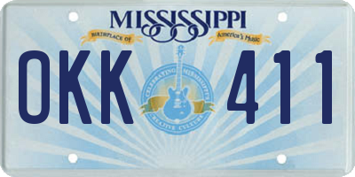 MS license plate OKK411