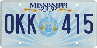 MS license plate OKK415