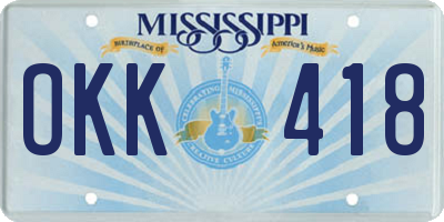 MS license plate OKK418