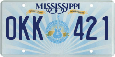 MS license plate OKK421