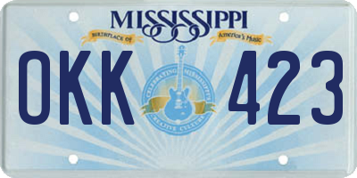 MS license plate OKK423