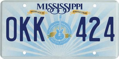 MS license plate OKK424