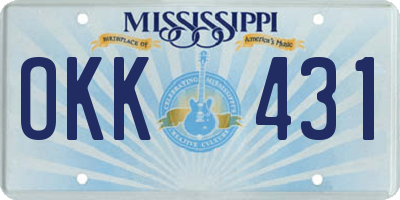 MS license plate OKK431