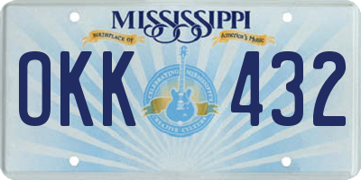 MS license plate OKK432