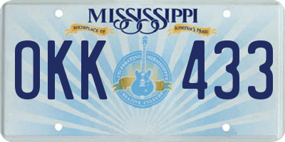 MS license plate OKK433