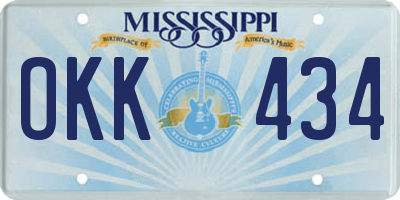MS license plate OKK434