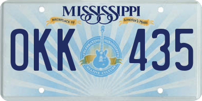 MS license plate OKK435