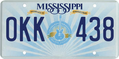 MS license plate OKK438