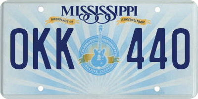MS license plate OKK440