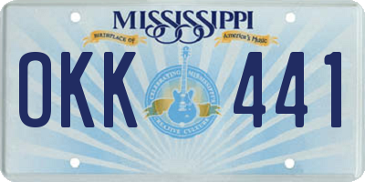 MS license plate OKK441