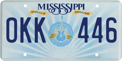 MS license plate OKK446