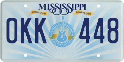 MS license plate OKK448