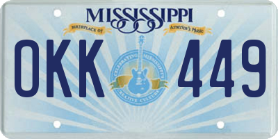 MS license plate OKK449