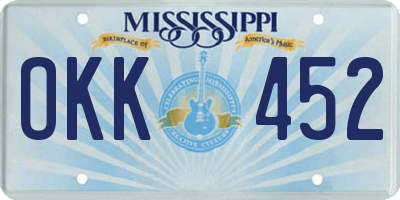 MS license plate OKK452