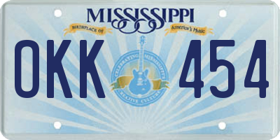 MS license plate OKK454